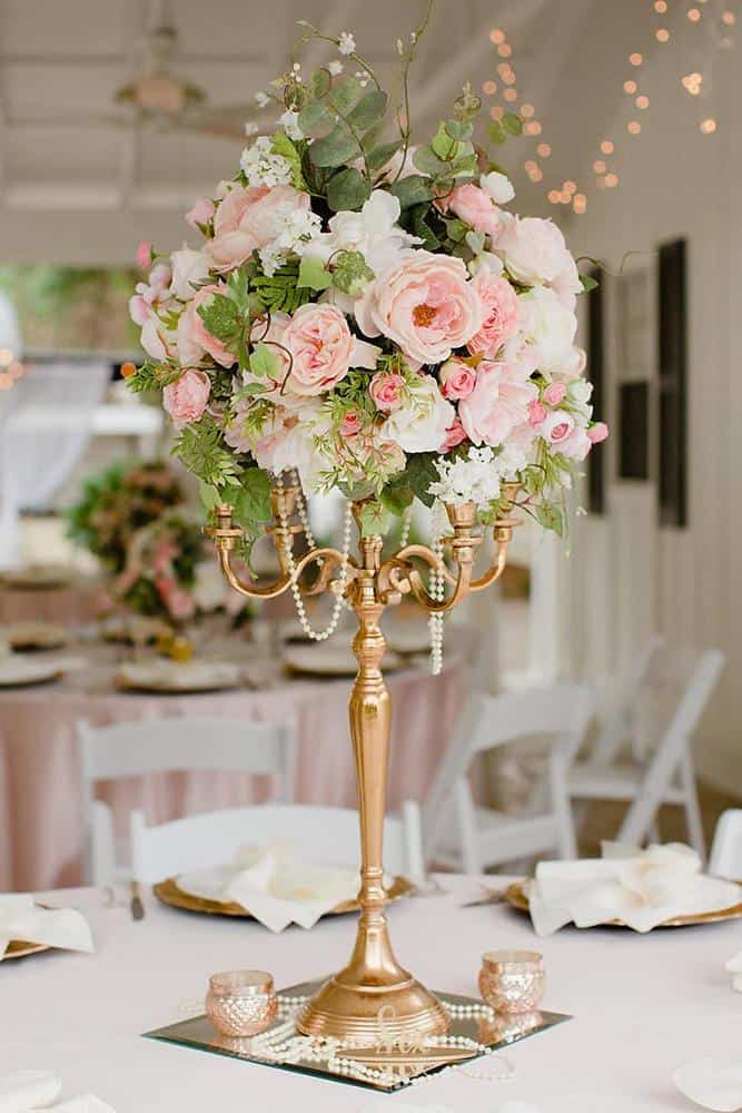 Tall Candelabra Ideas with Flowers