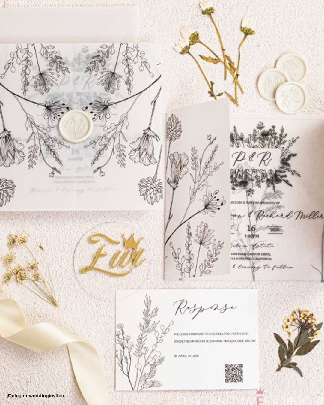 Elegant Fall Wedding Invitations