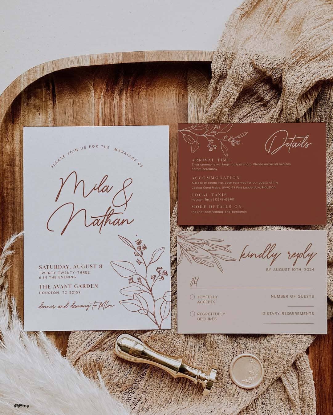 Elegant Fall Wedding Invitations