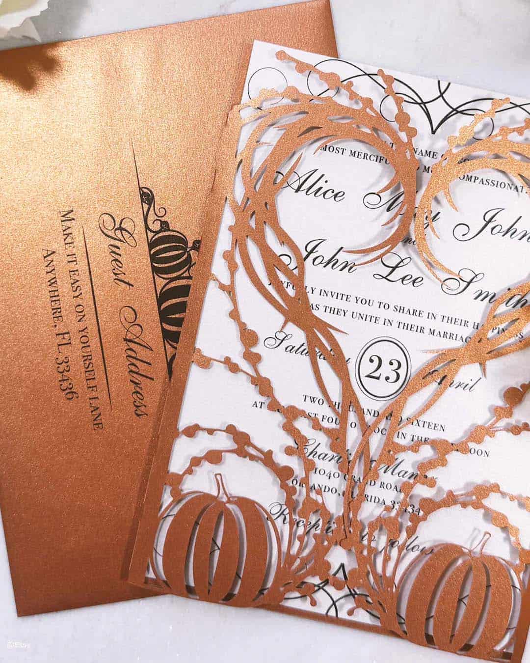 Elegant Halloween Wedding Invitations