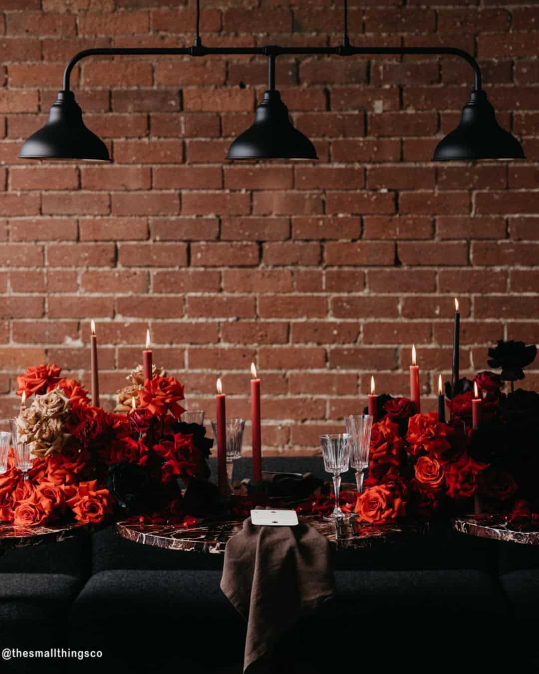 Elegant Red and Black Wedding Decor