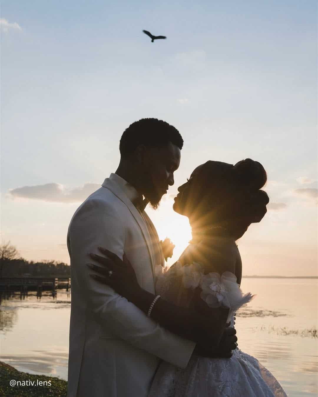 Outdoor Sunset Wedding Photos