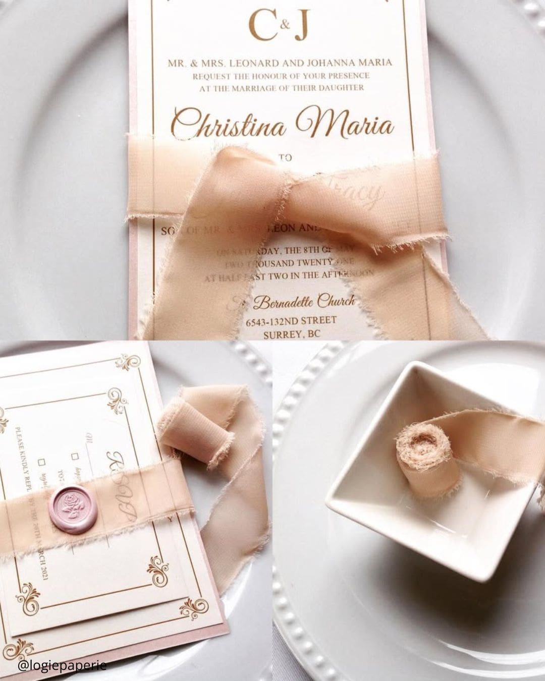 DIY lace wedding invitations