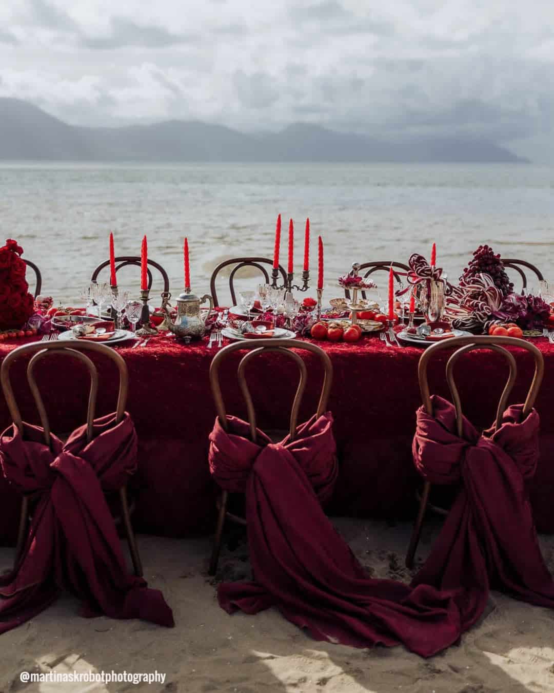 Burgundy and Red
