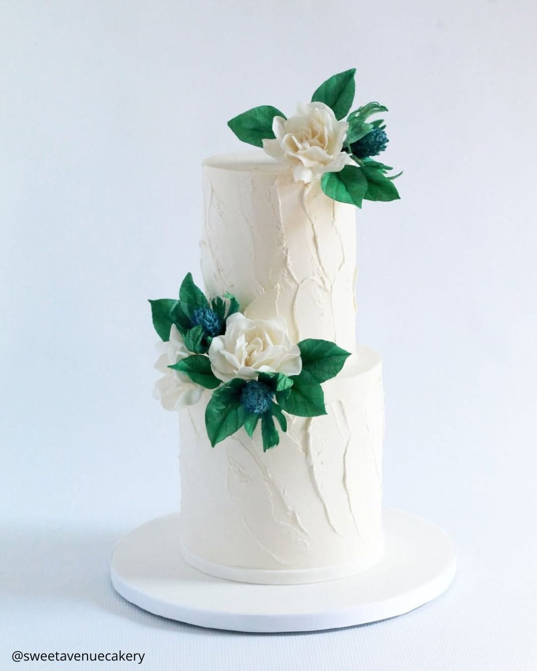 White And Greenery Wedding Cake Ideas