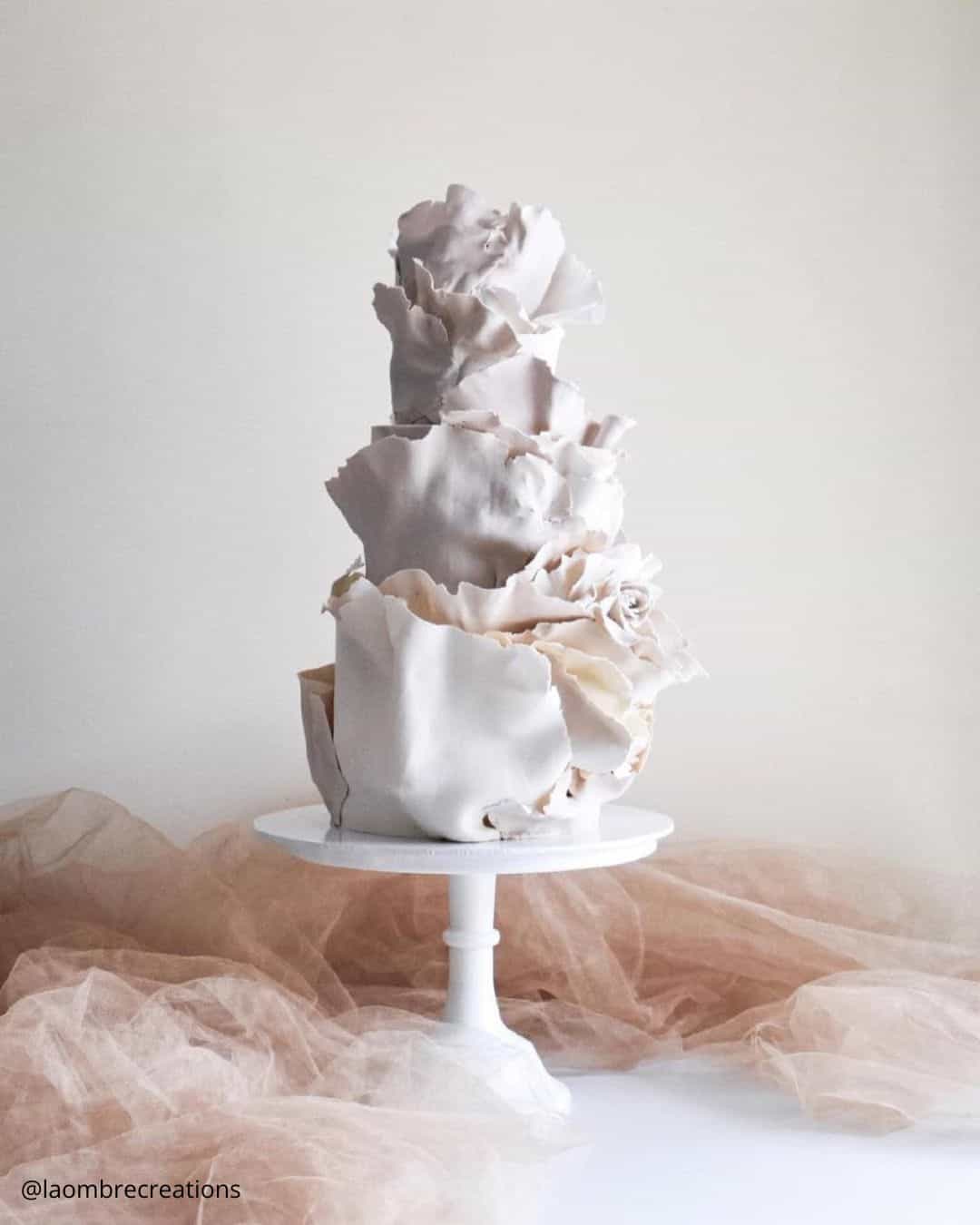 Ruffled Romantic Wedding Cakes