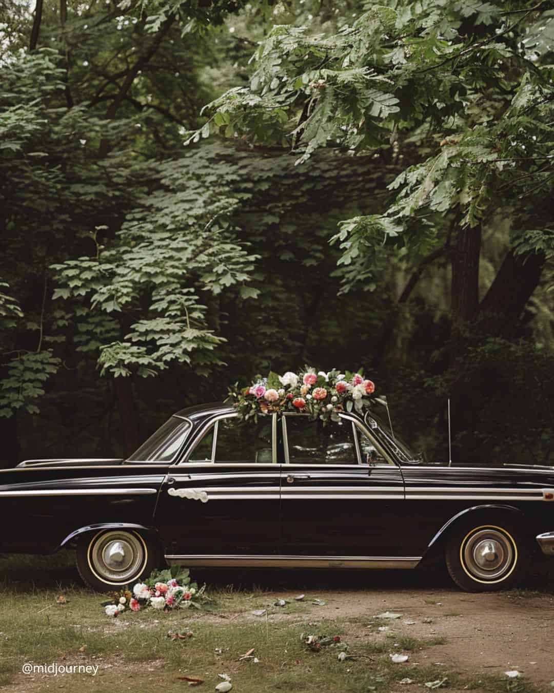 Romantic DIY Wedding Car Decor