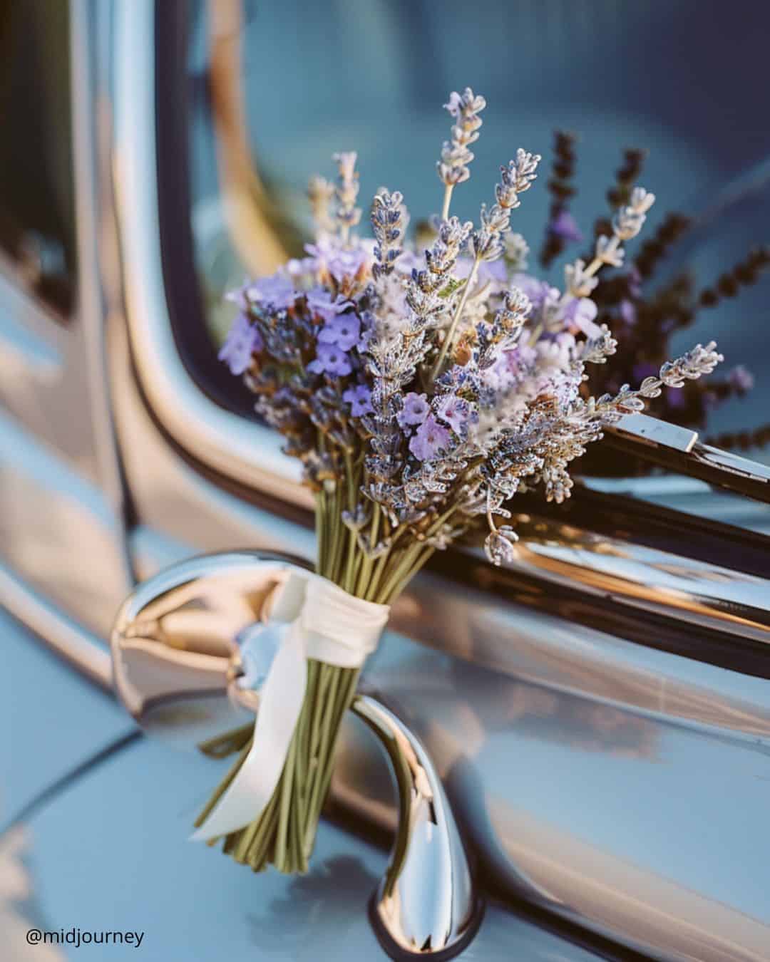 Country Wedding Decorated Car
