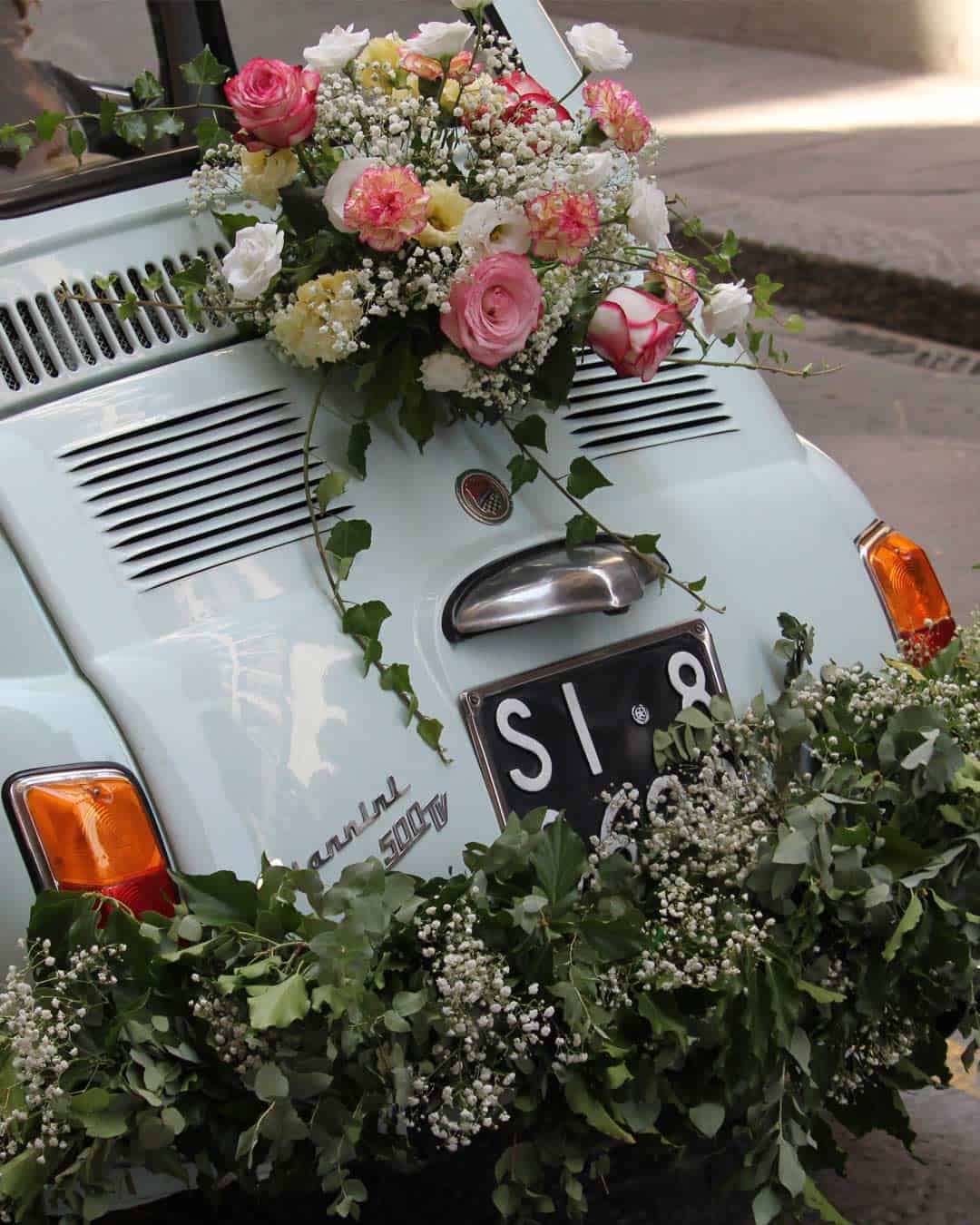 Unique Back of Car Wedding Decor