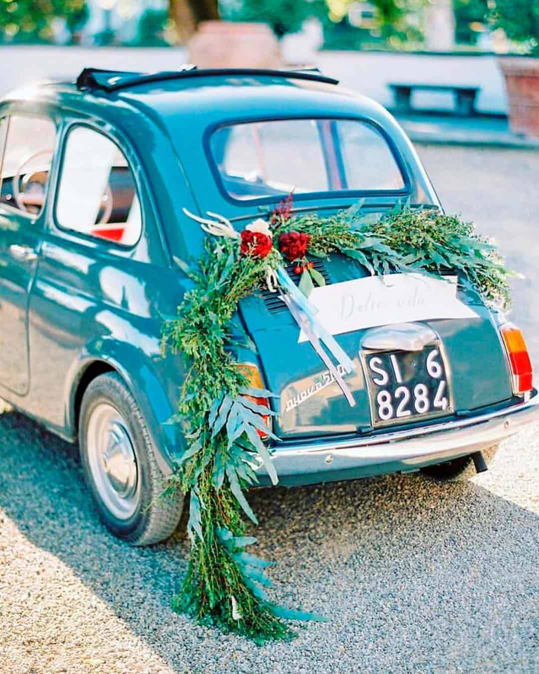 Unique Back of Car Wedding Decor