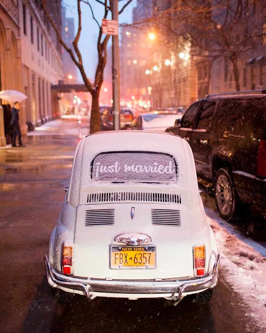 Unique Back of Car Wedding Decor