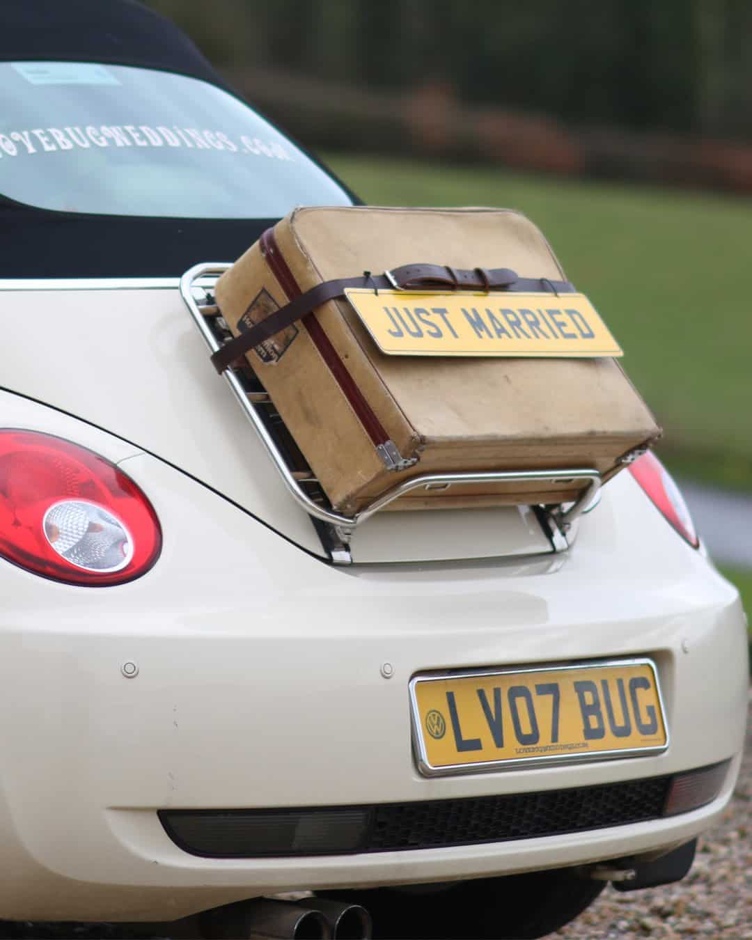 Unique Back of Car Wedding Decor