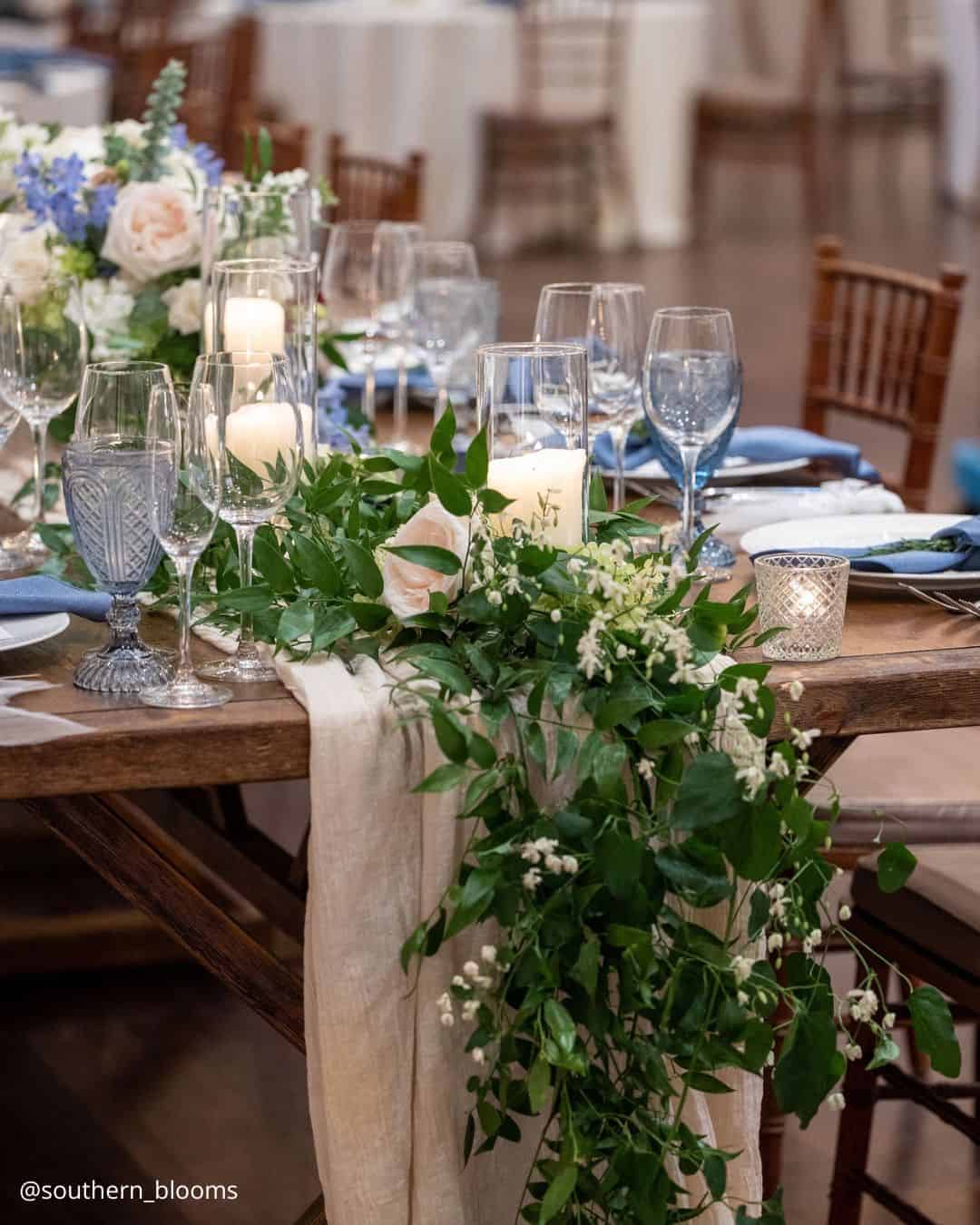 Table Decor Wedding Greenery Runner