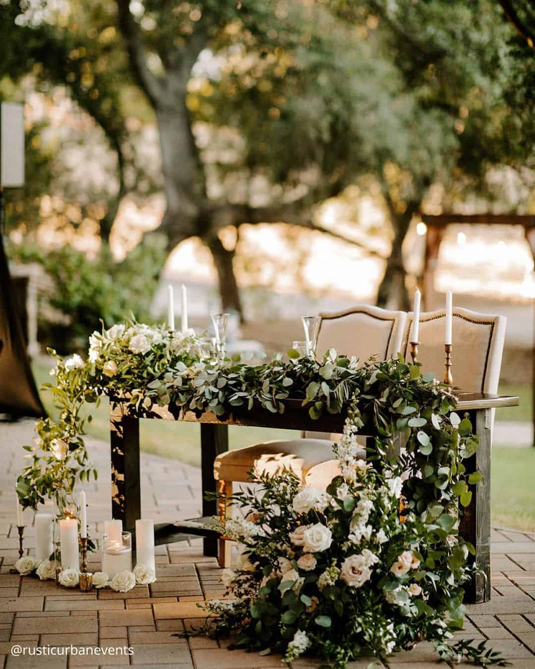 Table Decor Wedding Greenery Runner