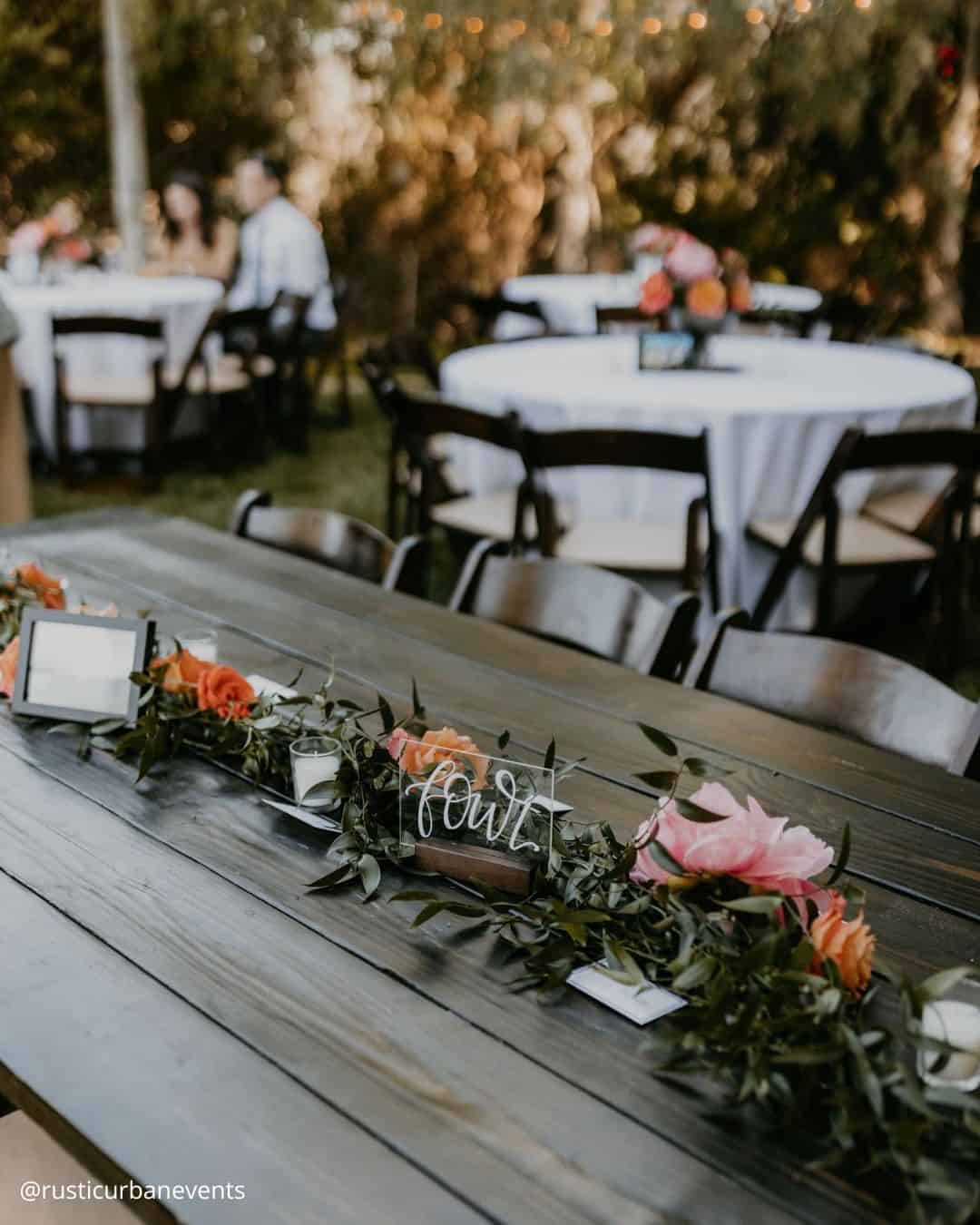 Table Decor Wedding Greenery Runner