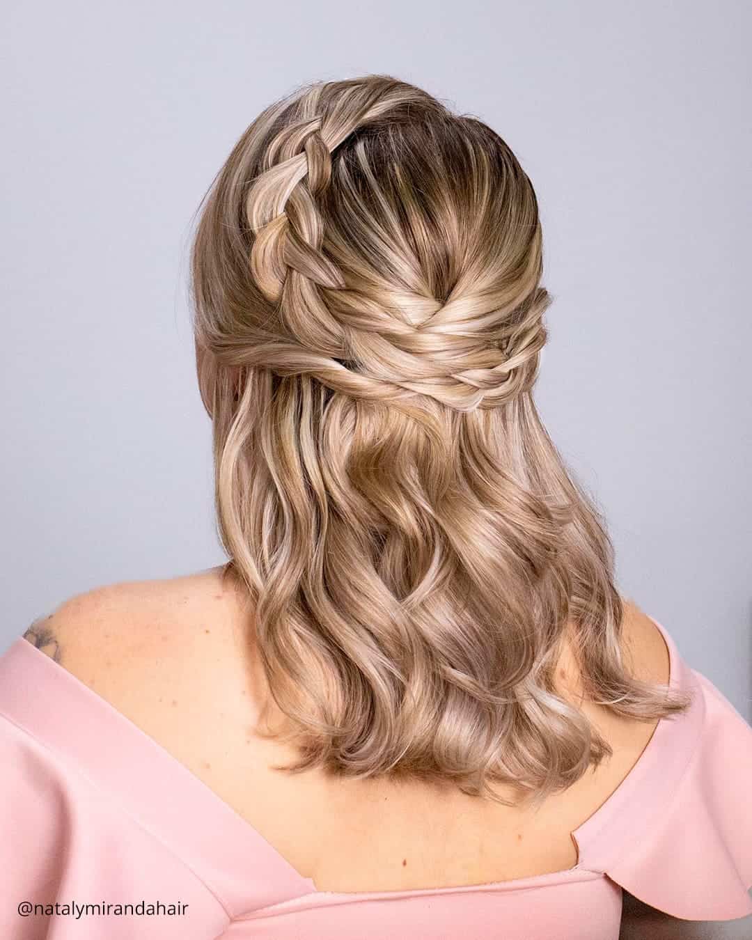 Medium Length Hair Half Up Half Down Wedding Hairstyles