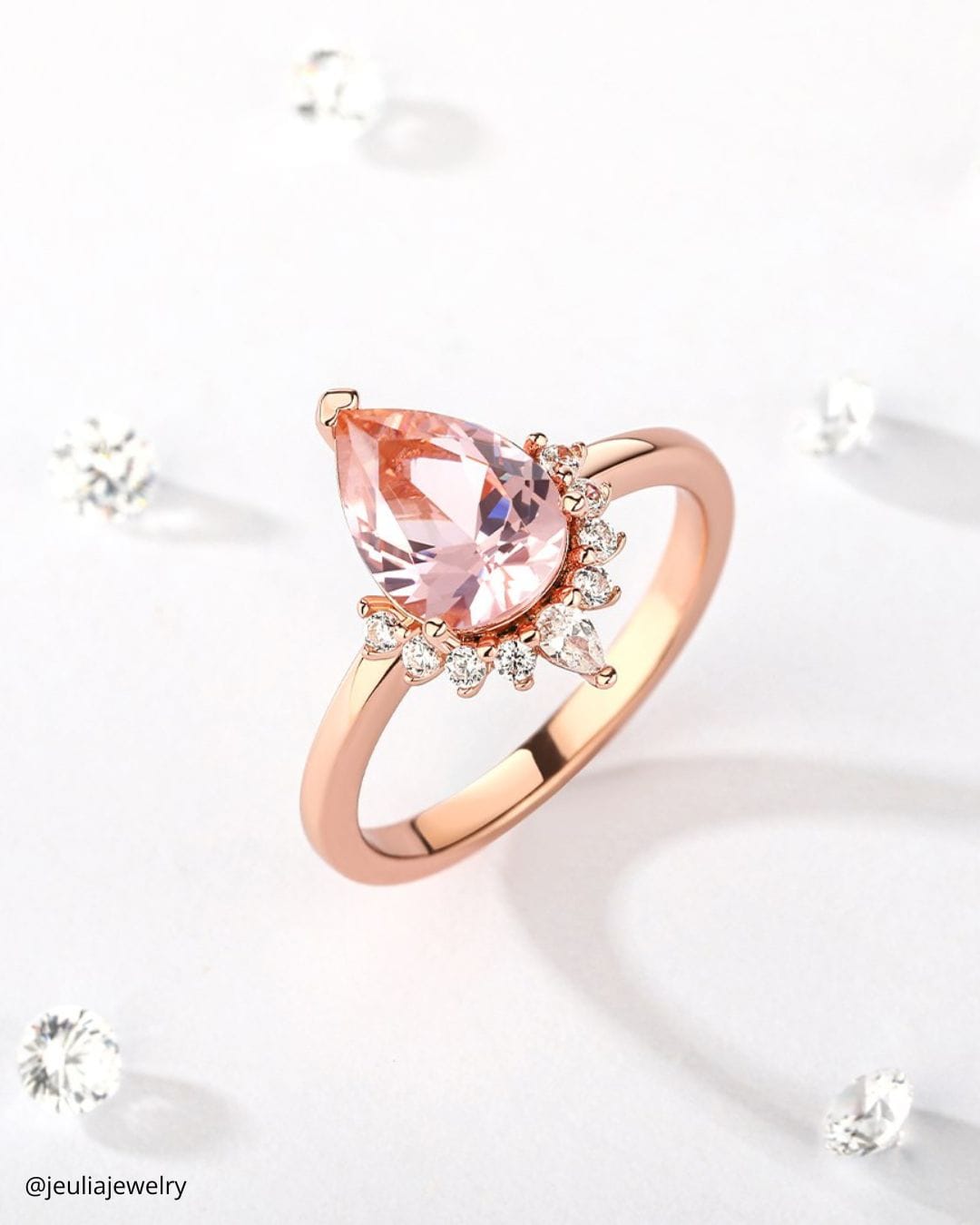 Halo Morganite Engagement Rings