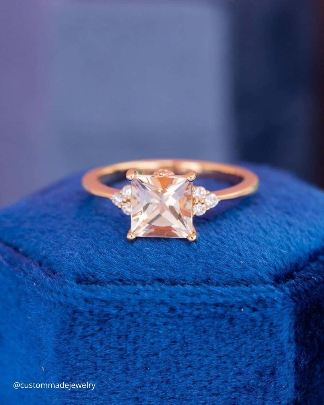 Halo Morganite Engagement Rings