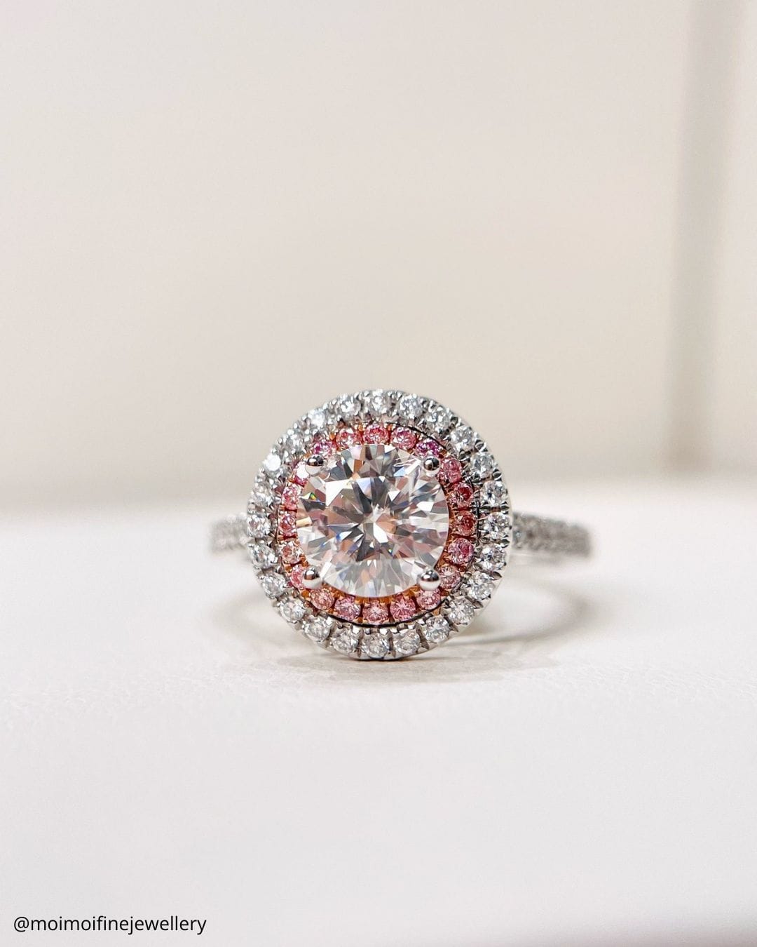 Halo Morganite Engagement Rings