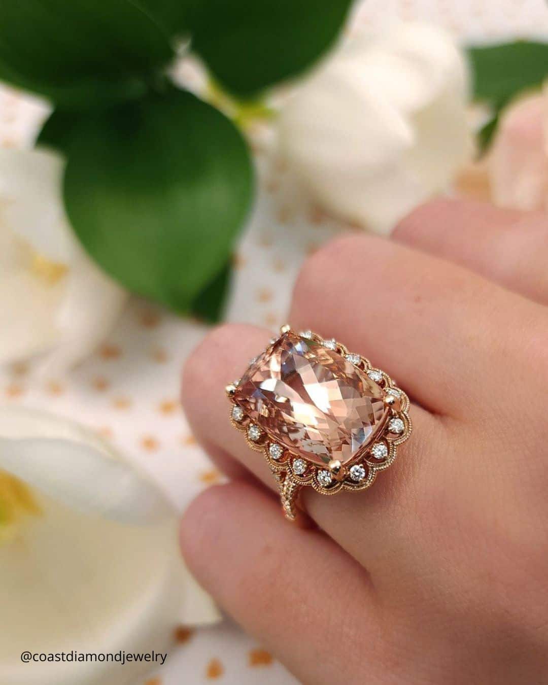 Vintage Morganite Engagement Rings