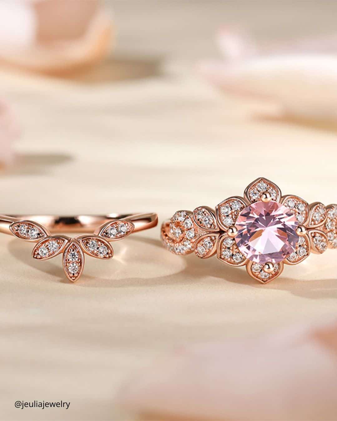 Morganite Rose Gold Engagement Rings