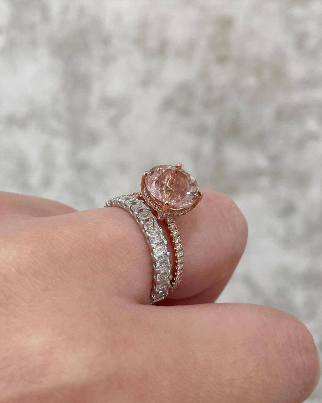 Morganite Rose Gold Engagement Rings