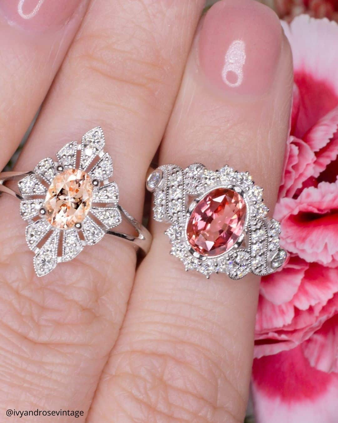 Morganite Rose Gold Engagement Rings