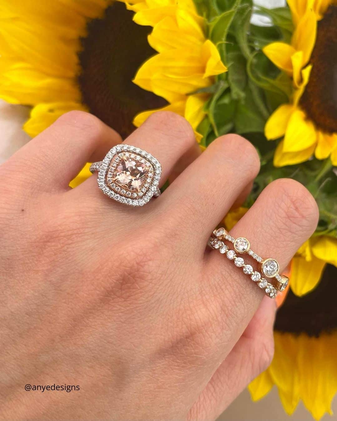 Oval-Cut Morganite Rings