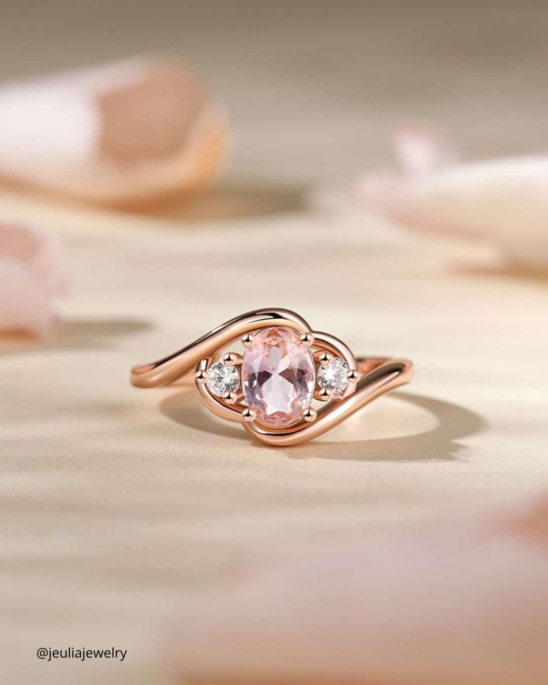 Emerald Cut Morganite Rings