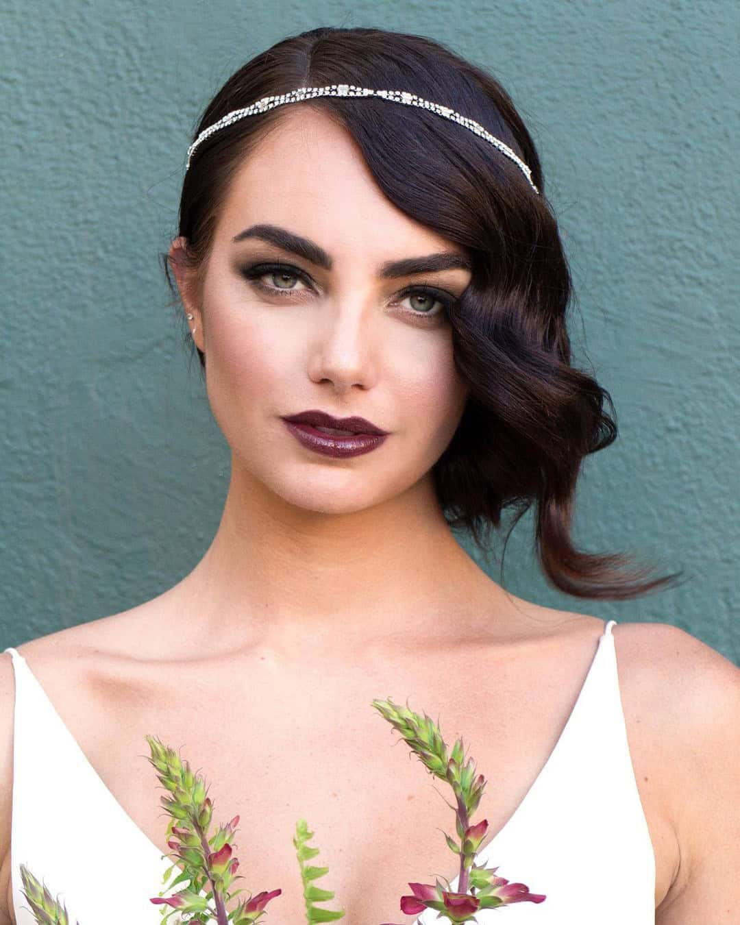 Perfectly Groomed Brows for a Red Lip Wedding Look