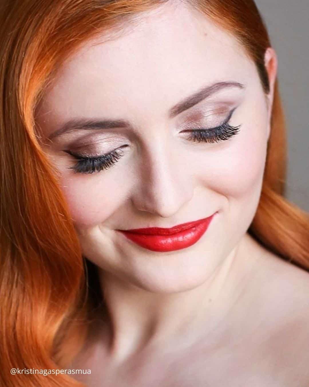 Bold Winged Eyeliner and Red Lipstick