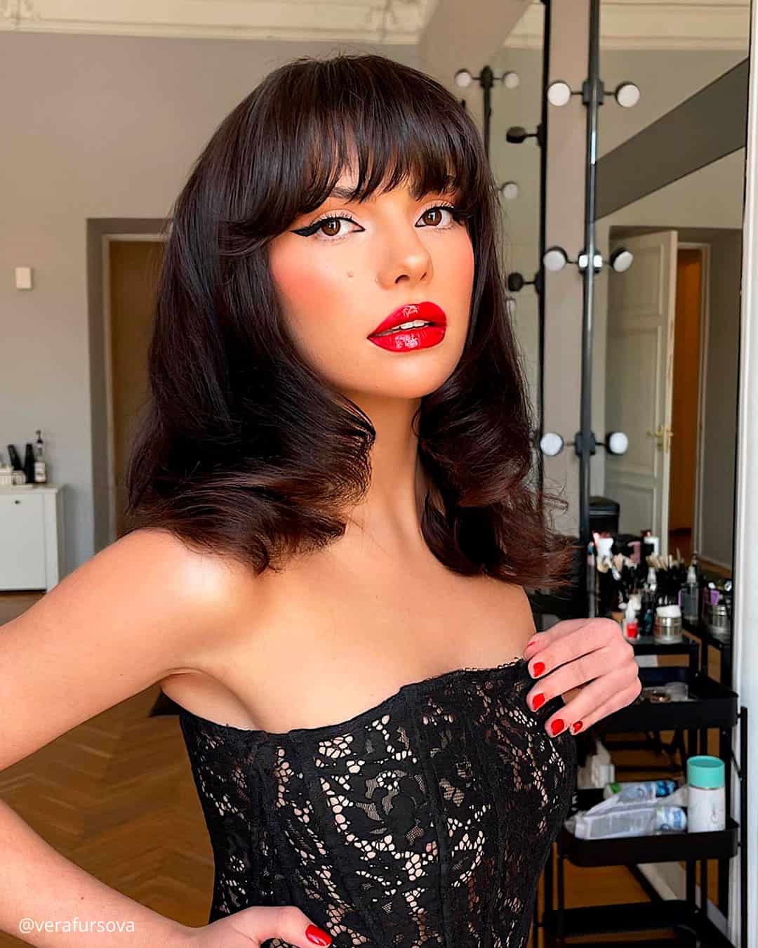 Vintage Red Lipstick Makeup