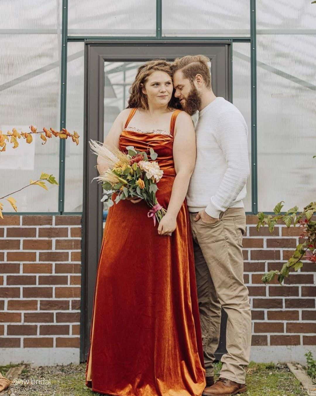 Rust Color Dress for Wedding Guests