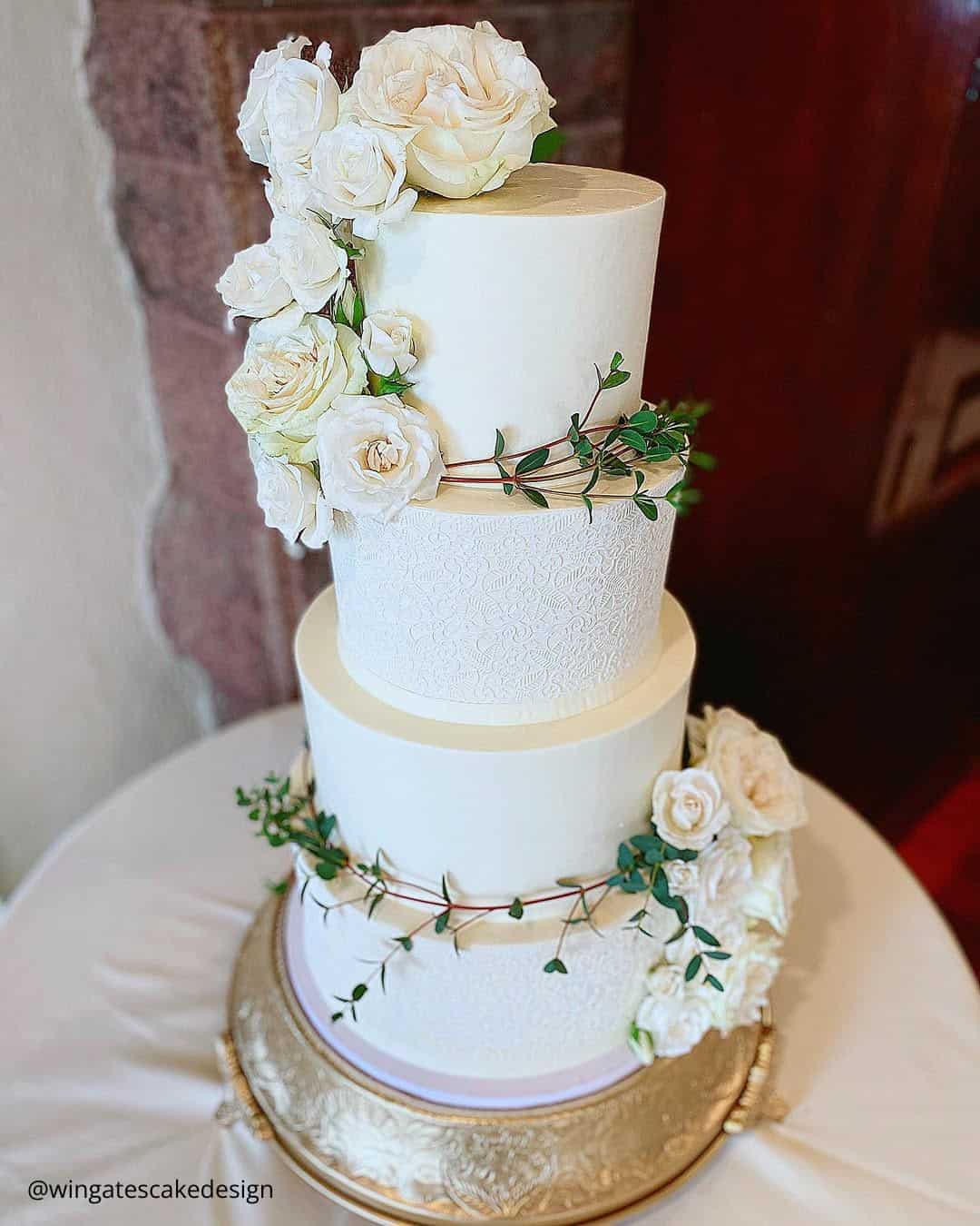 Spring Green And White Wedding Cakes