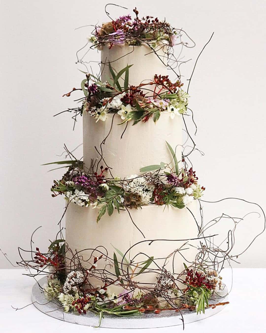 Spring Green And White Wedding Cakes