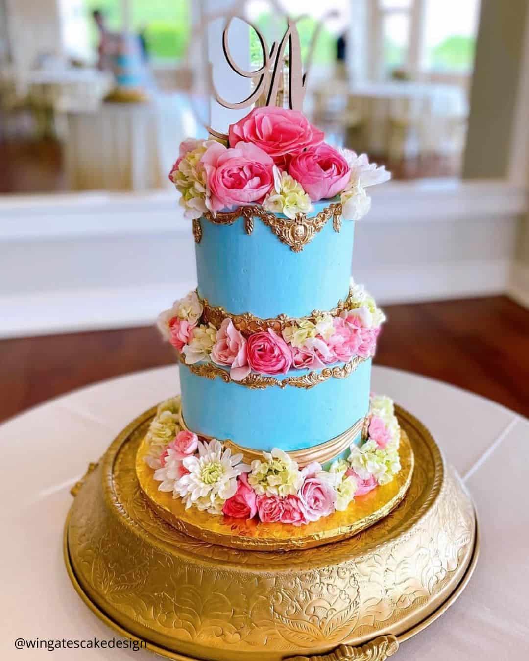 Spring Green And White Wedding Cakes