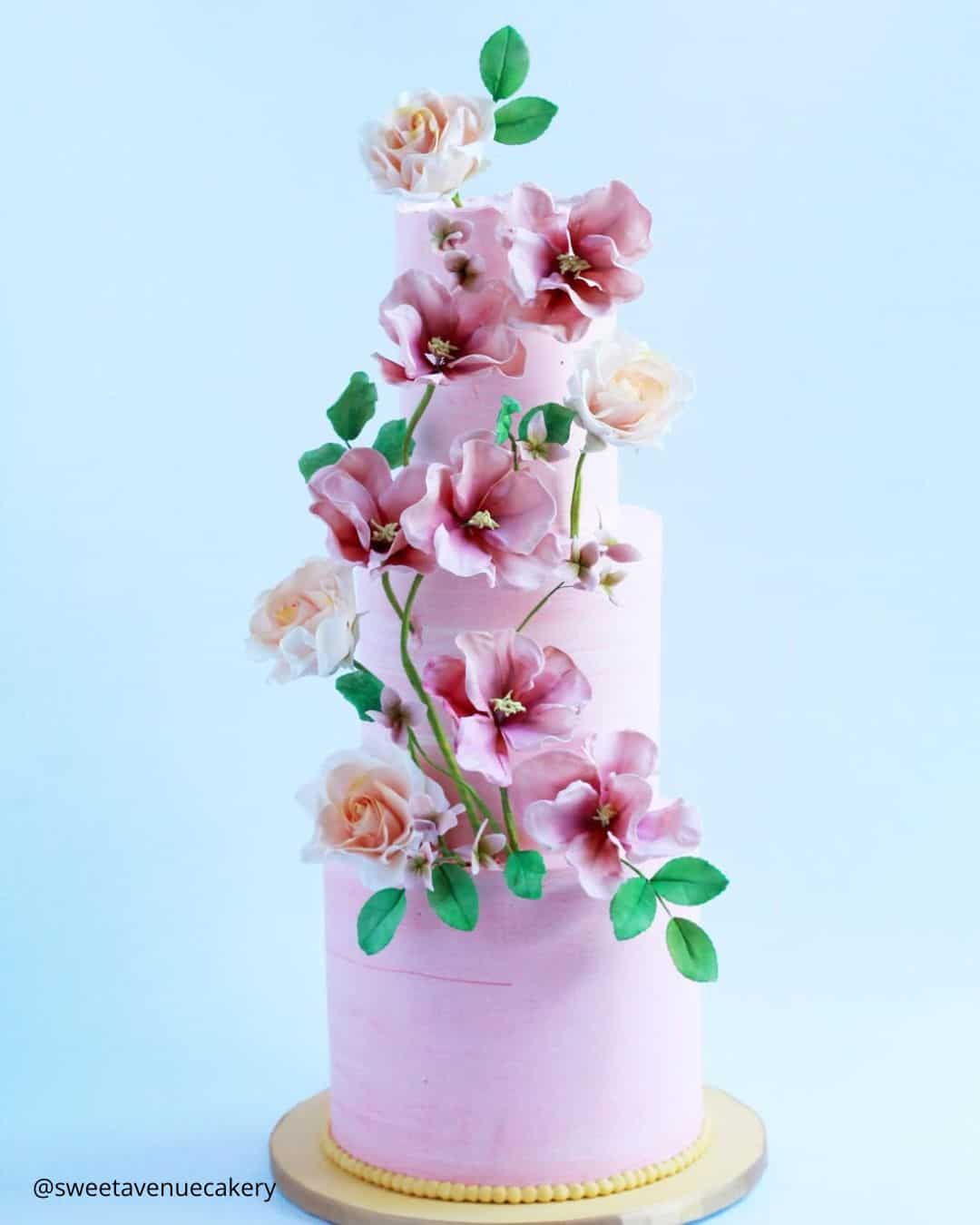 Pink Spring Wedding Cakes