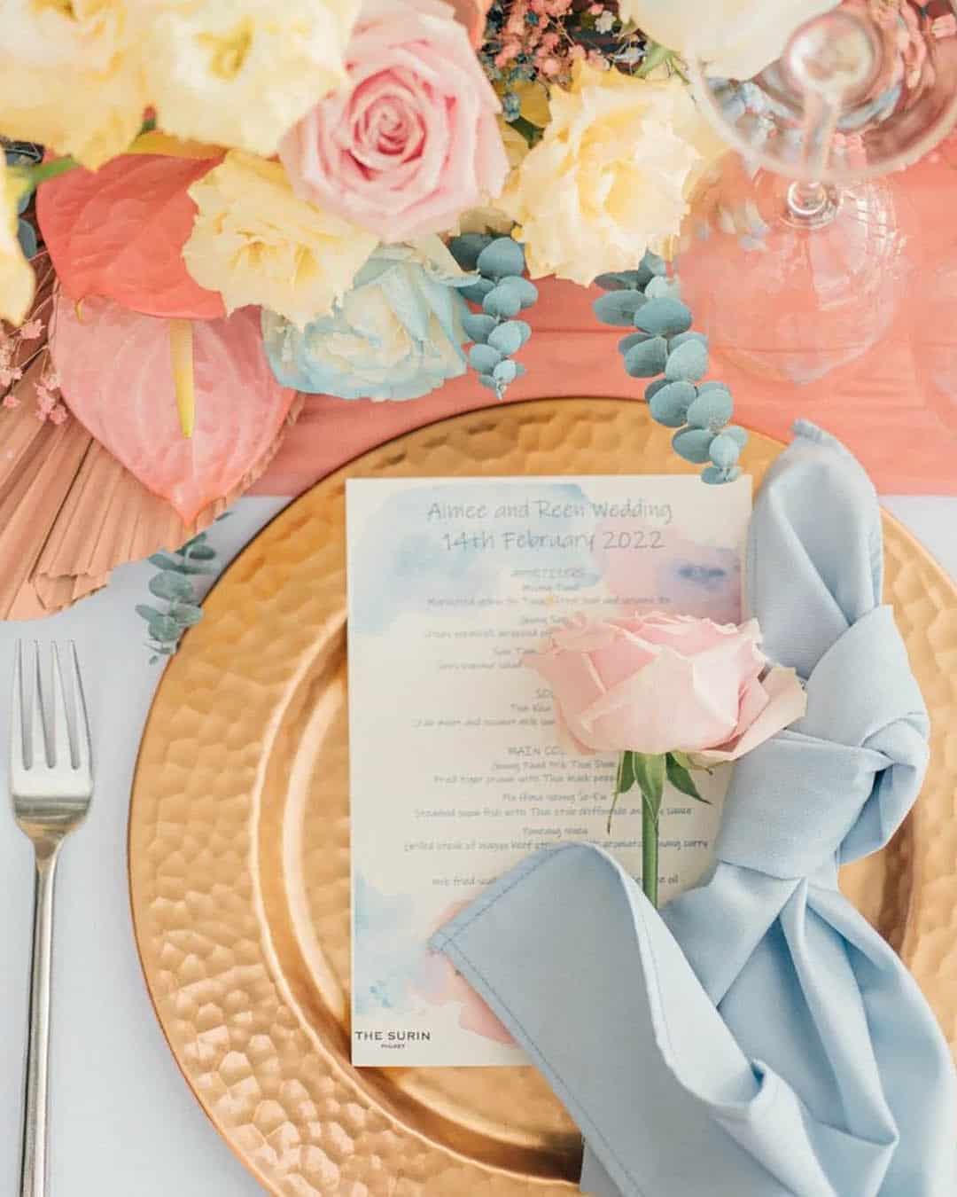 Powder Blue and Peach