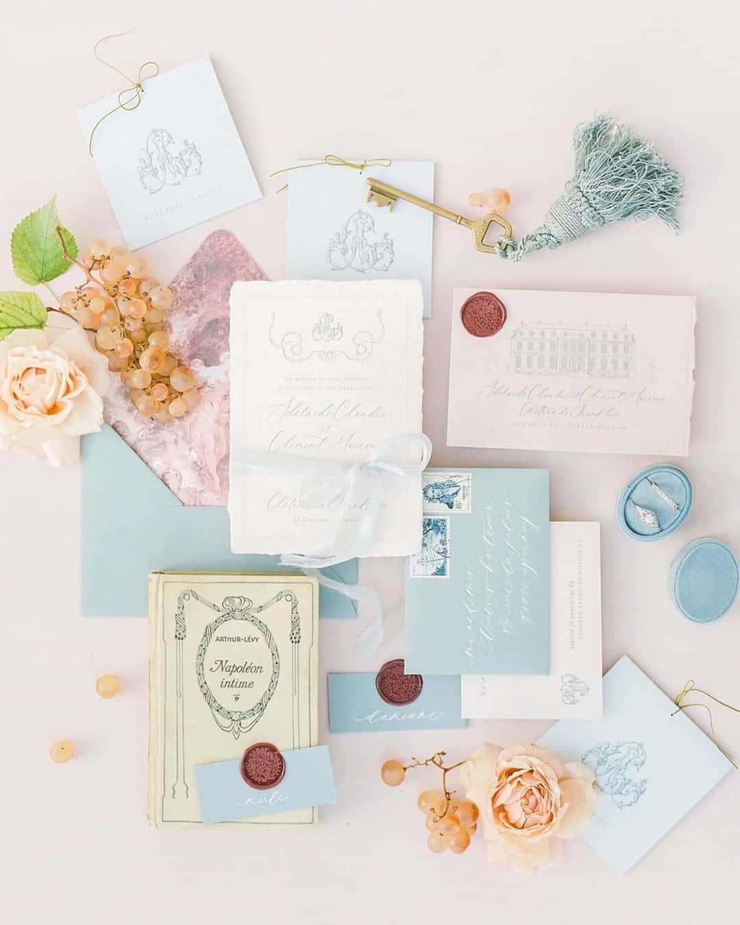 Powder Blue and Peach