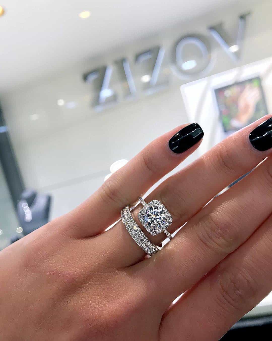 Wedding Rings With Pave Band