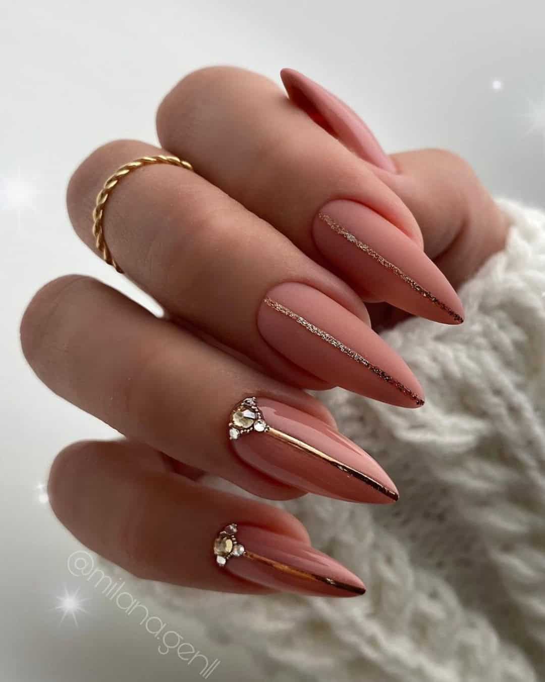 Classy Stiletto Wedding Nails