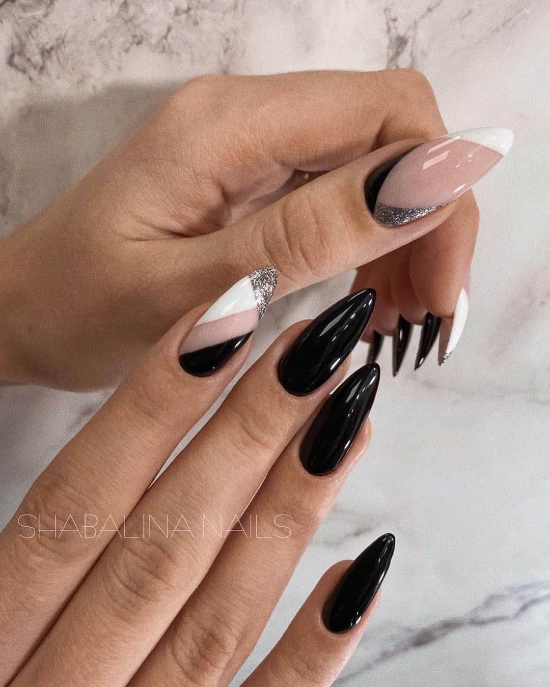 Black Stiletto Wedding Nails