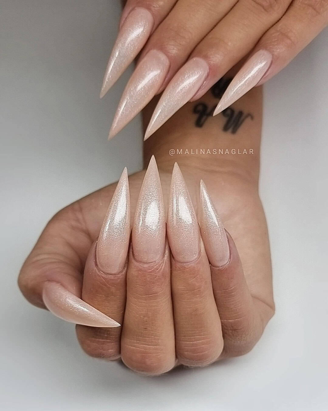 Classy Stiletto Wedding Nails
