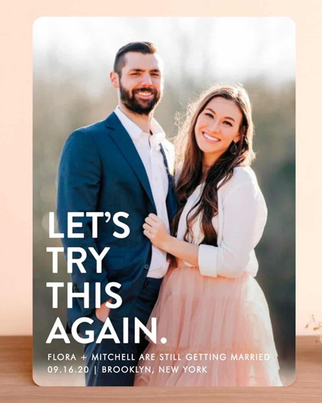 Change The Date Wedding Cards
