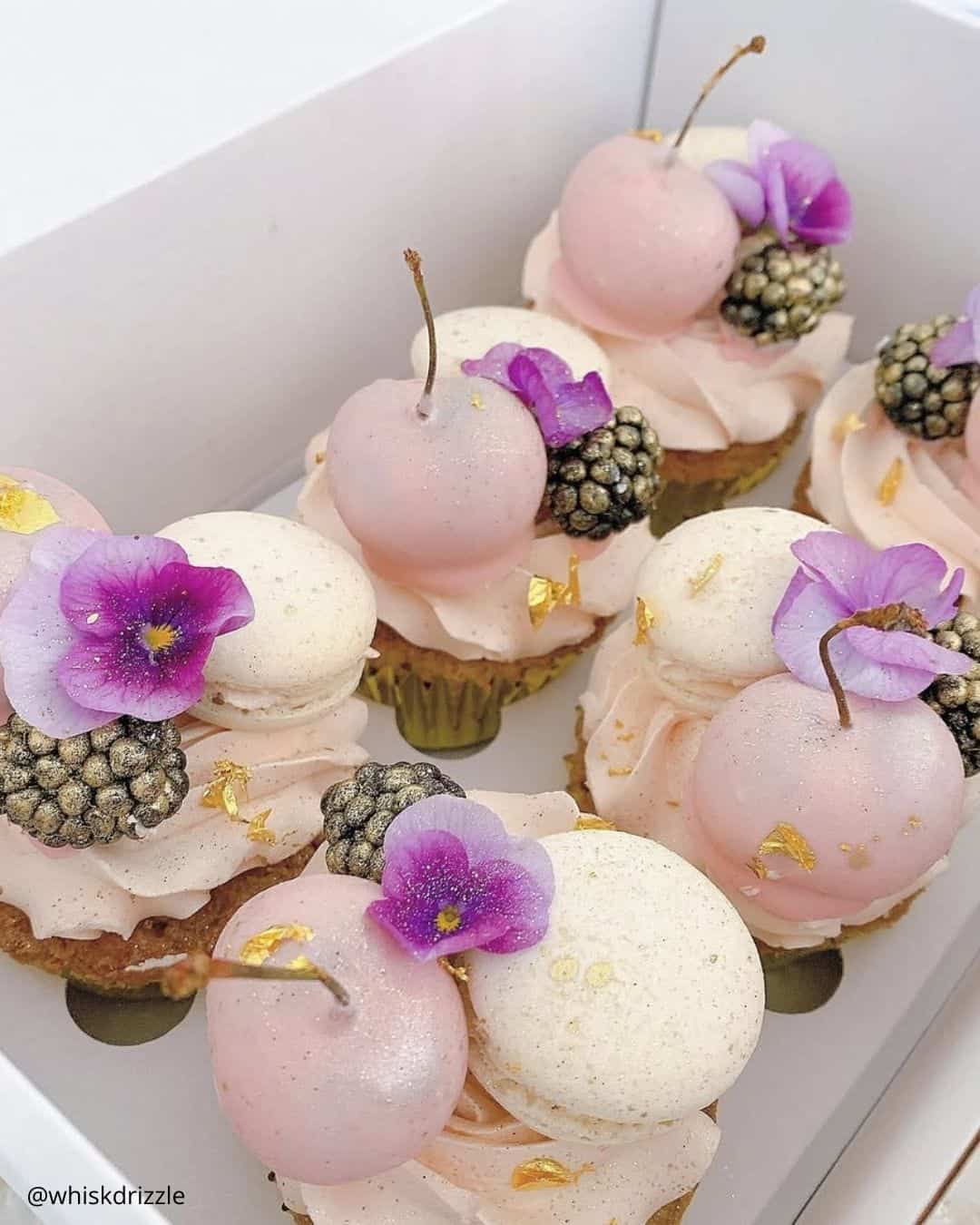 Flower & Fruit Wedding Cupcake Ideas