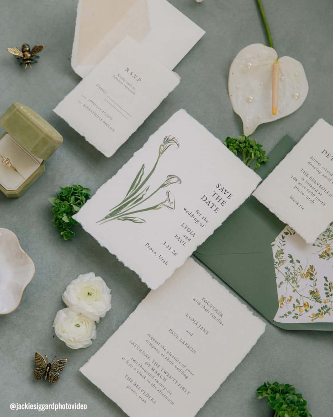 Green and White Wedding Color Palette