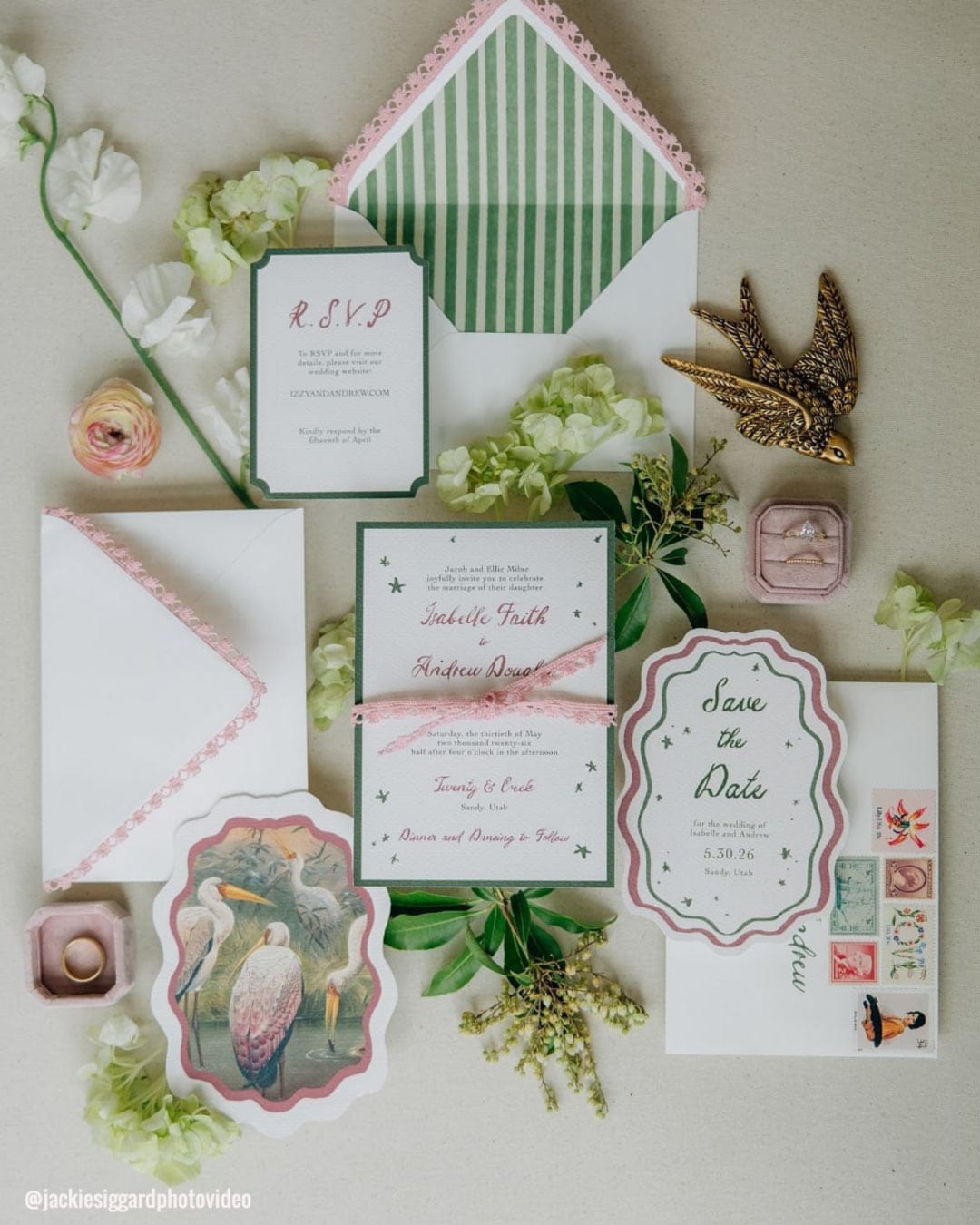 Green and White Wedding Color Palette