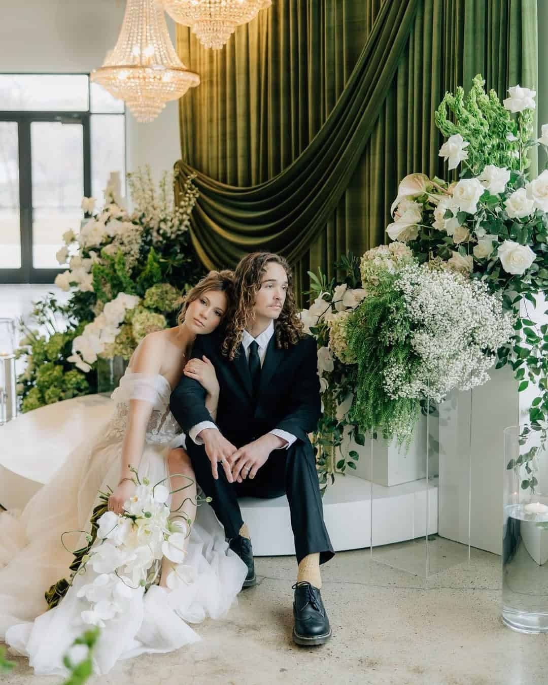 Green and White Wedding Color Palette