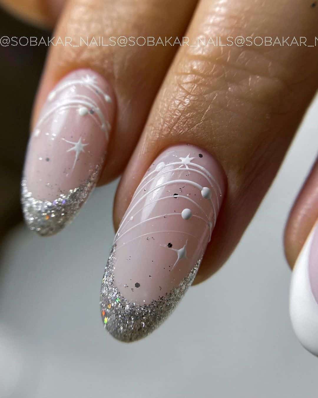 Winter French Tip Nails