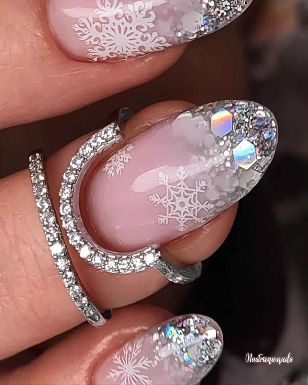 Winter French Tip Nails